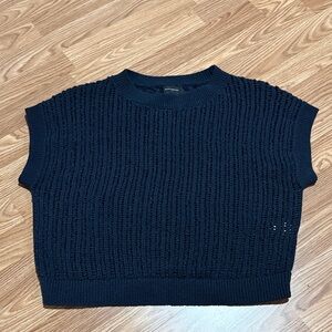 Banana Republic Navy Knit Short Sleeve Sweater